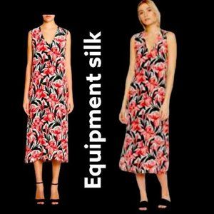 Equipment dress silk floral shirt tank designer xs